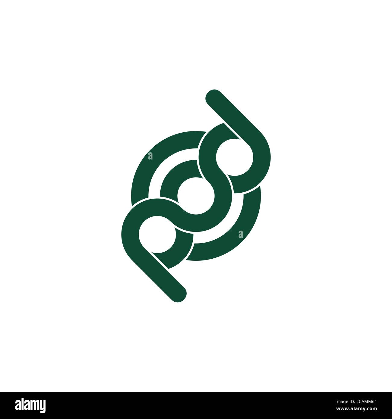 Buchstaben pod verknüpfter Helix Infinity Design Logo Vector Stock Vektor