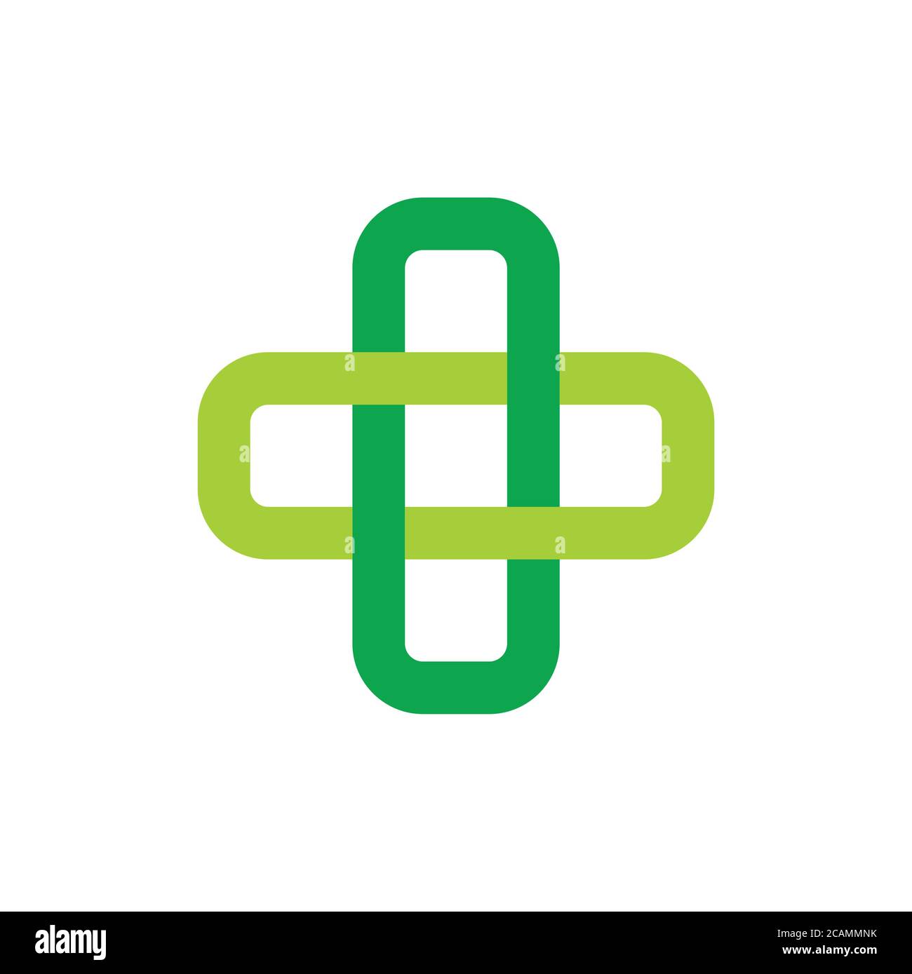 Plus medizinische verknüpfte Logo Vektor Stock Vektor