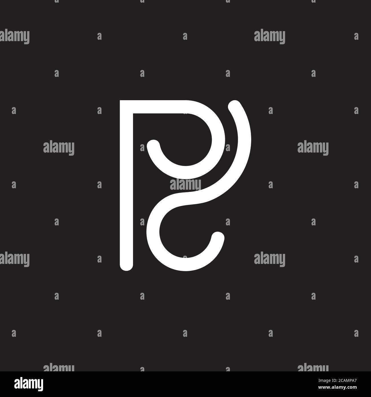 vektor des abstrakten Buchstaben pd geometrische Kurven Linie Logo Stock Vektor