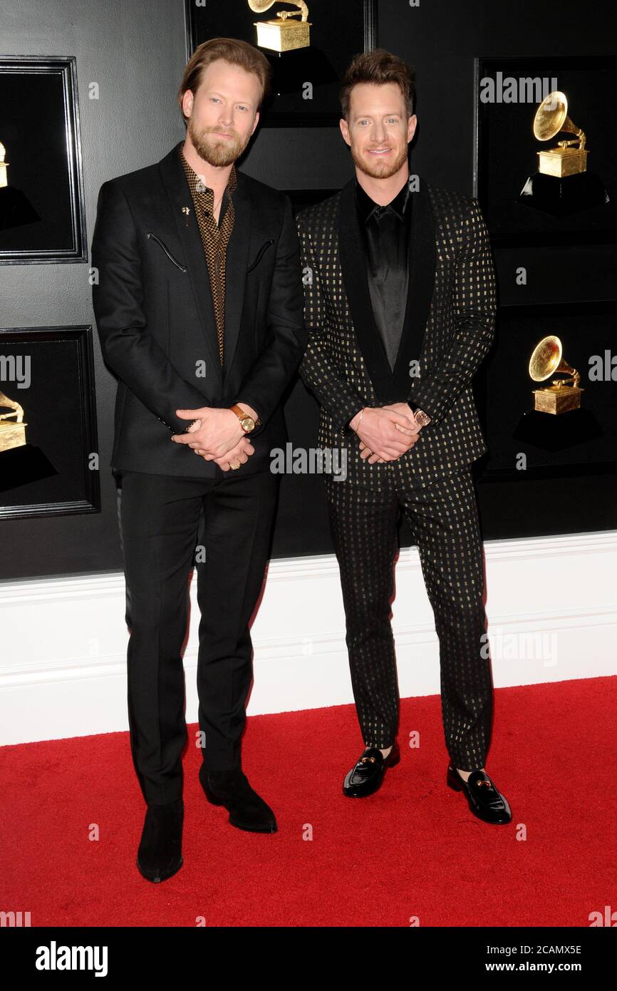 LOS ANGELES - FEB 10: Florida Georgia Line, Brian Kelley, Tyler Hubbard bei den 61. Grammy Awards im Staples Center am 10. Februar 2019 in Los Angeles, CA Stockfoto