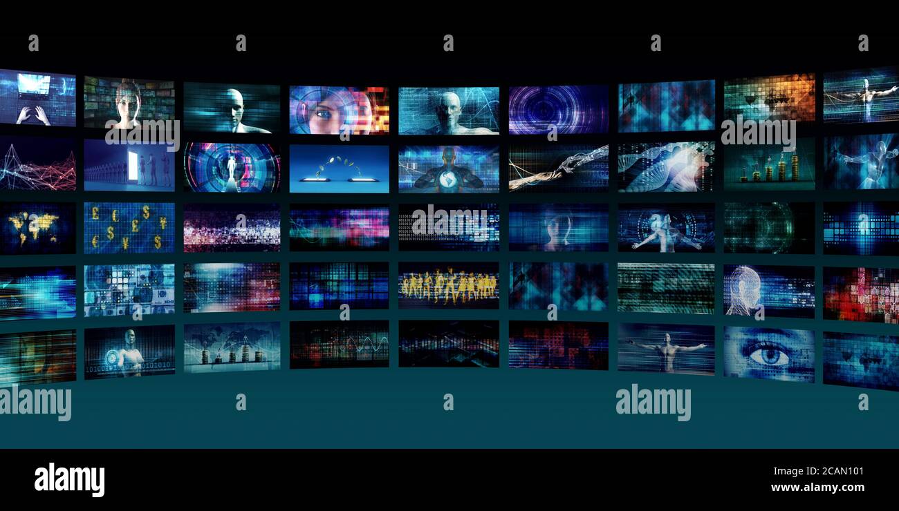 Media Player Interface als Technologiekonzept Stockfoto