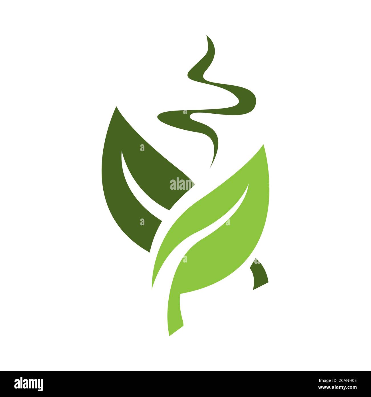 Neue große Natur einfache und moderne grüne Teeblatt Logo Design Vektor-Elemente Stock Vektor