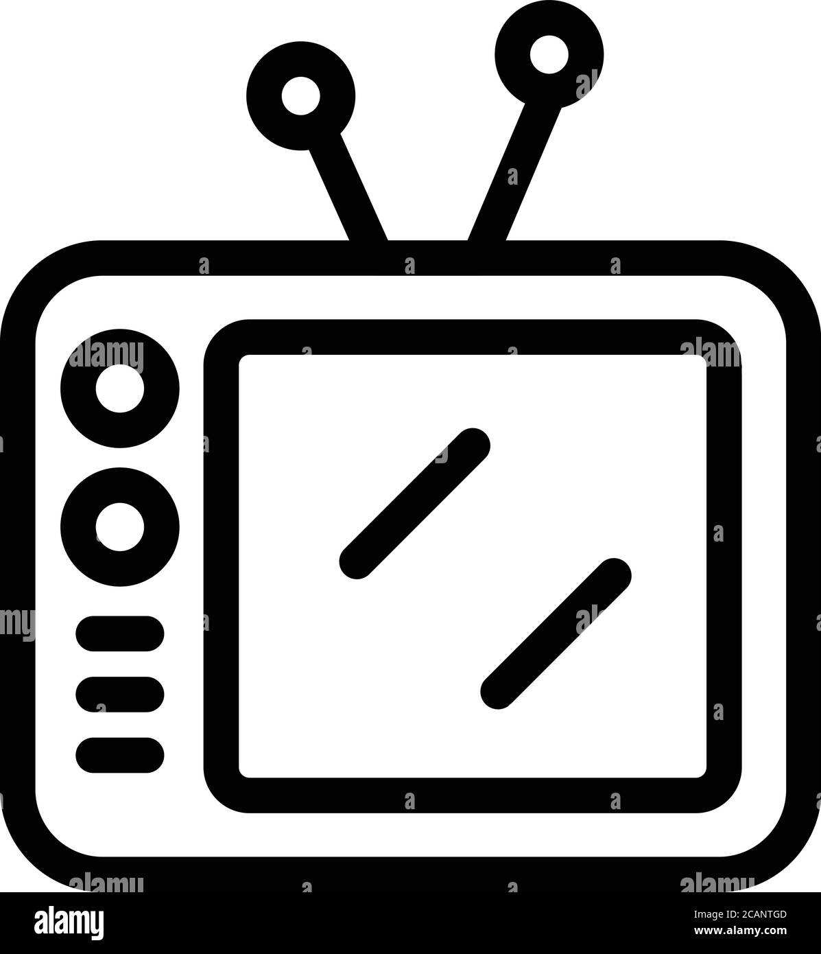 Symbol für TV-Gewohnheit, Umrissstil Stock Vektor