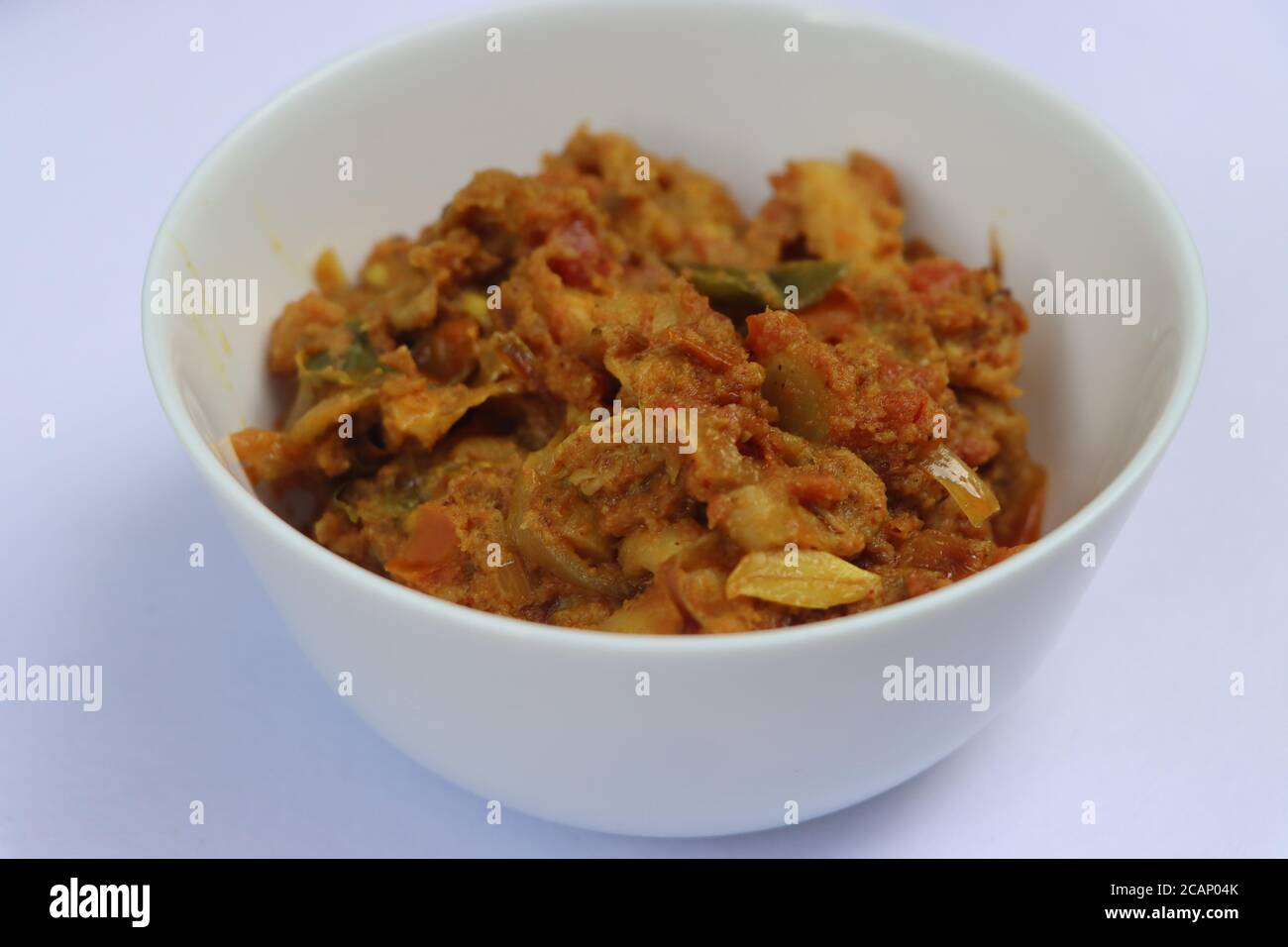 Austernpilz Masala oder Kadhai-Pilz, Chettinad-Stil, südindisches Curry Stockfoto