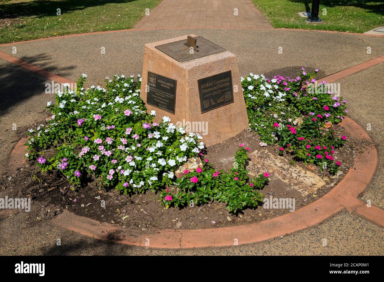 ANZAC-Gedenkstätte zum 100. Geburtstag auf der Esplanade in Darwin City im Norden Australiens. Stockfoto