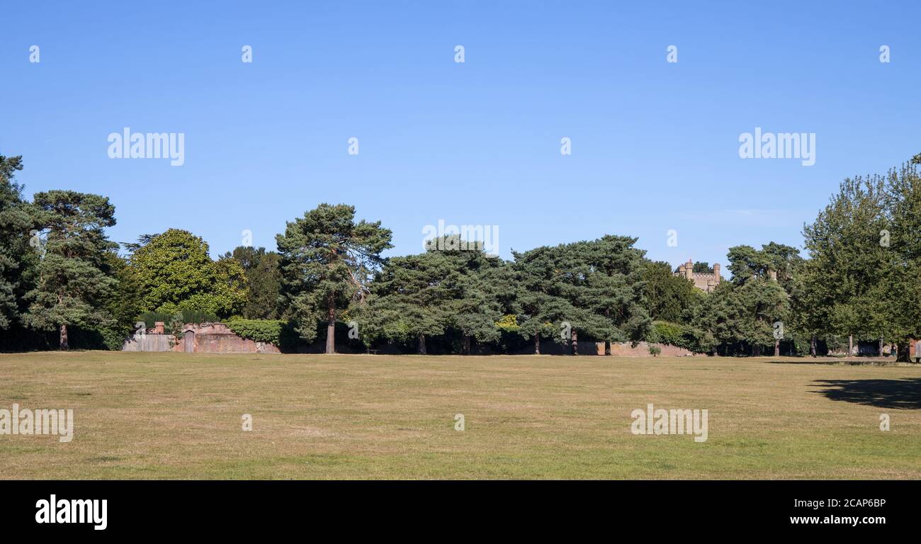Große Freifläche in Parklandschaft im nonsuch Park surrey Stockfoto