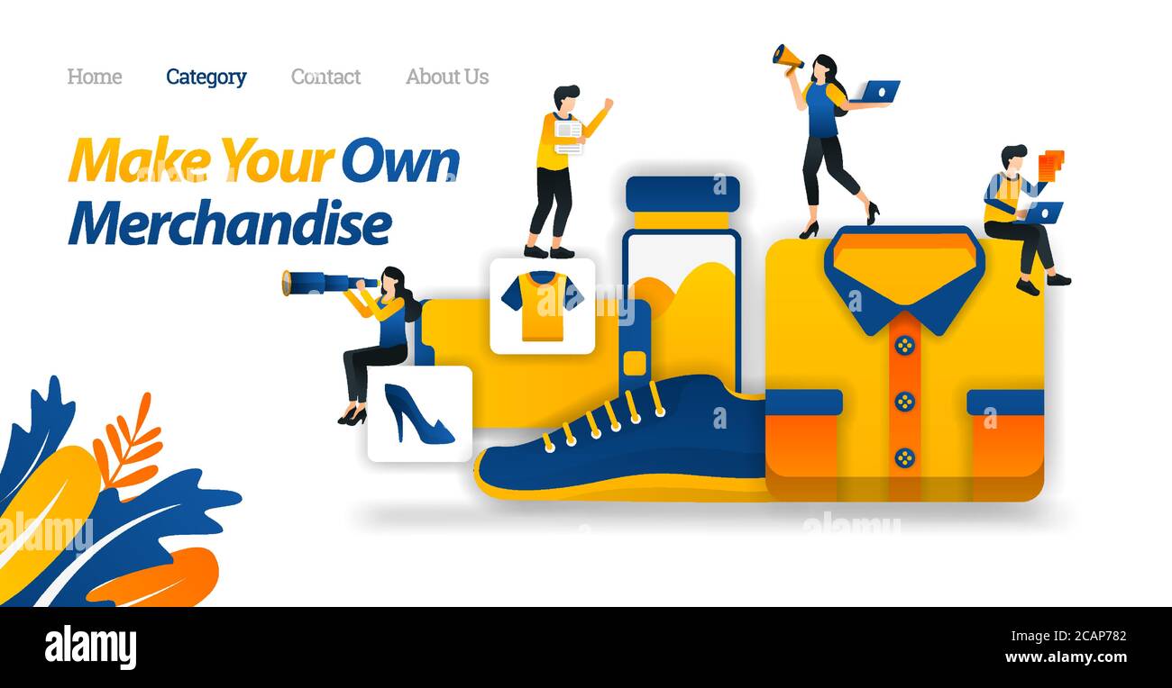 Shop und machen Sie Ihre eigenen Merchandise von Shirts, T-Shirts, Schuhe, Tumblers bei uns. Vektorgrafik, Flat Icon Style geeignet für Web Landing Page, Stock Vektor