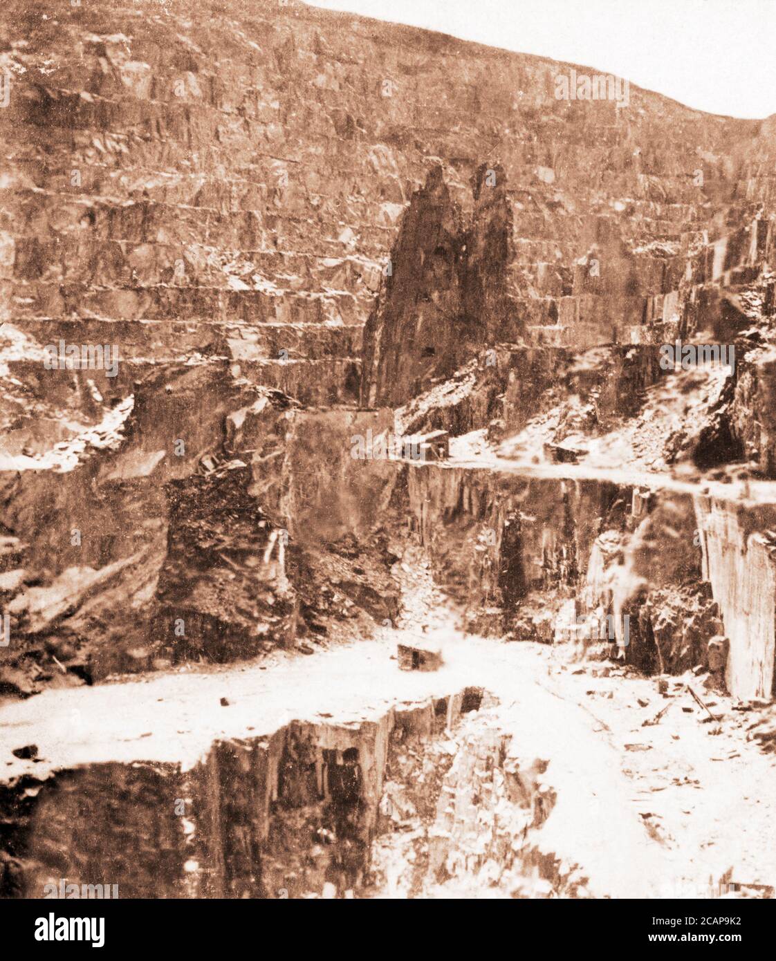 Penrhyn Slate Quarries, ca. 1860er, Nordwales Stockfoto