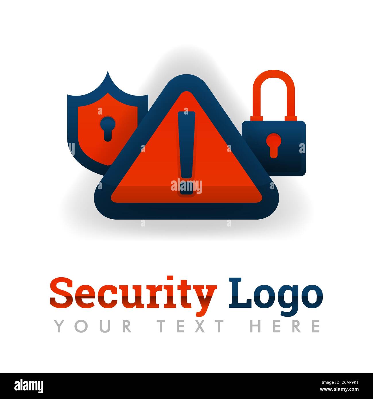 Sicherheits-Logo-Vorlage für Software, Programmierung, Warnungen, bösartige, Warnungen, Internet-Industrie, Hacking-Prävention, Bug Hunter, Programmfehler. Kann b Stock Vektor