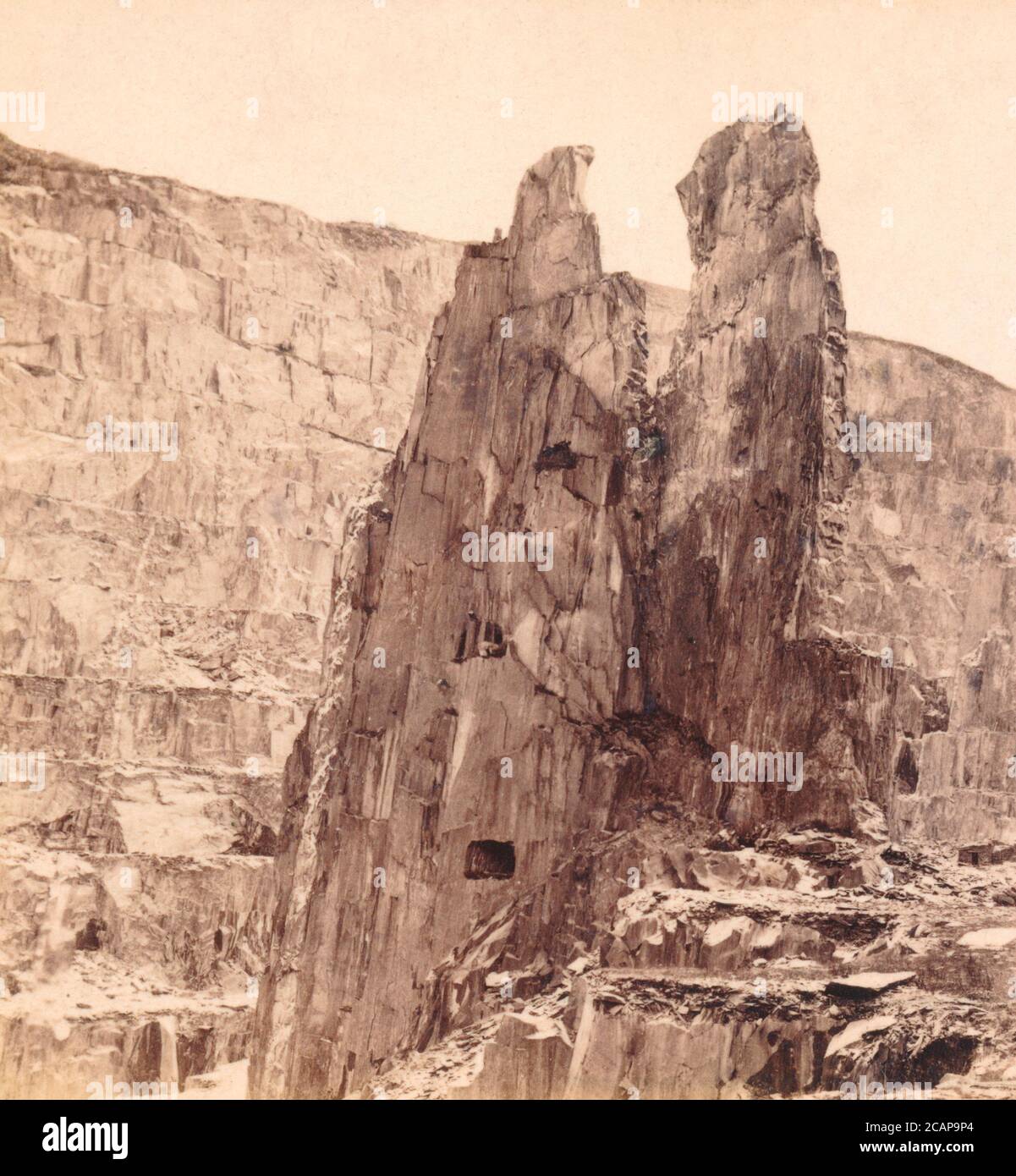 Penrhyn Slate Quarries, um 1860er, North Wales, Großbritannien Stockfoto