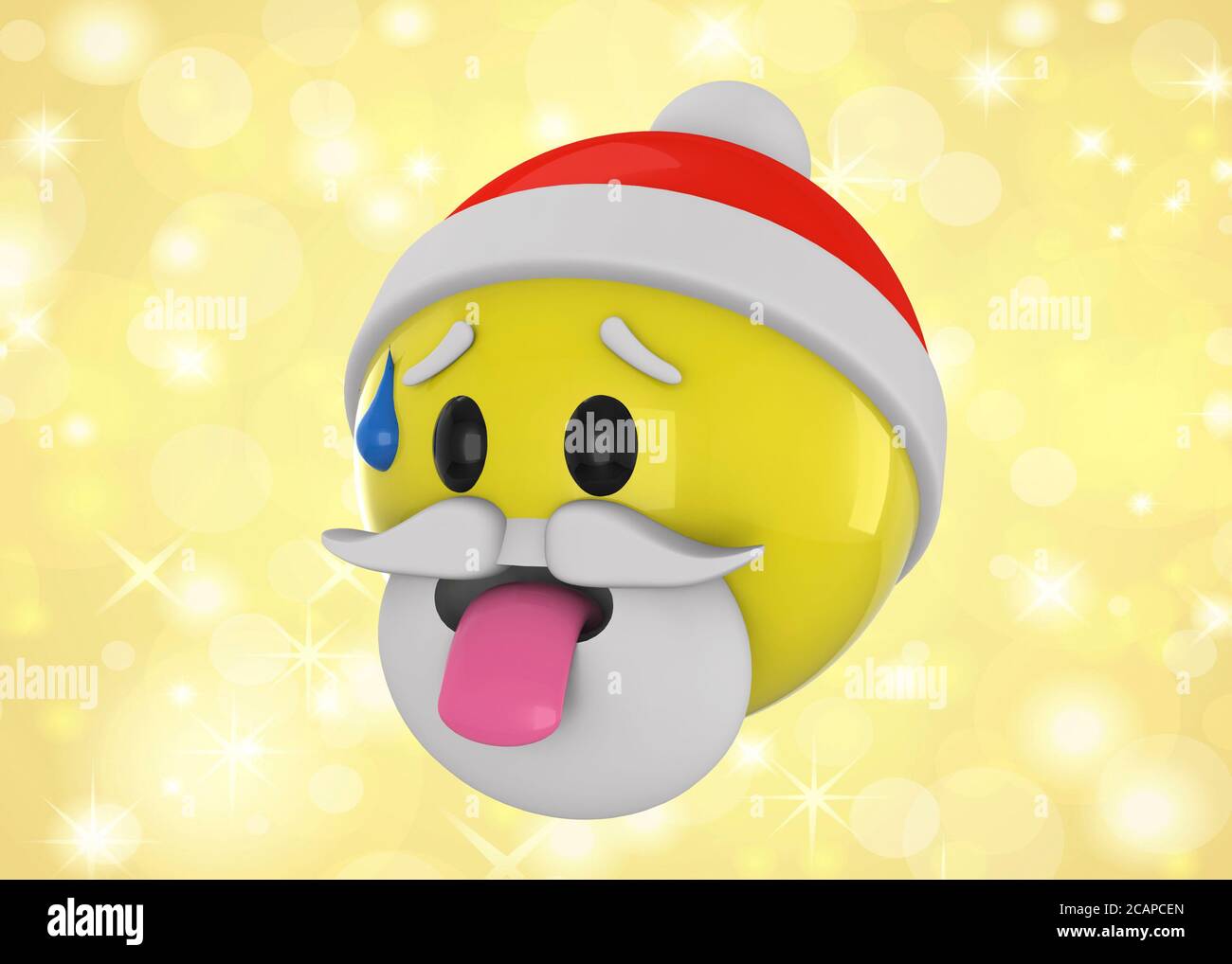 Der Weihnachtsmann ist müde - 3D Stockfoto