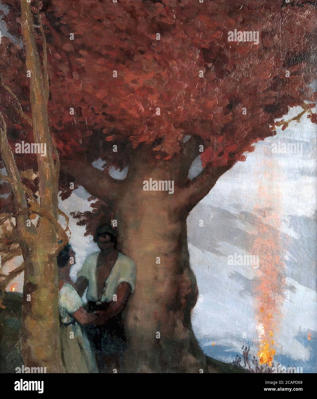 Erler Fritz - Johannisfeuer - Deutsche Schule - 19. Jahrhundert Stockfoto