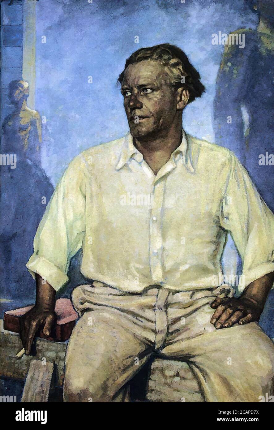 Erler Fritz - Professor Josef Thorak - Deutsche Schule - 19. Jahrhundert Stockfoto