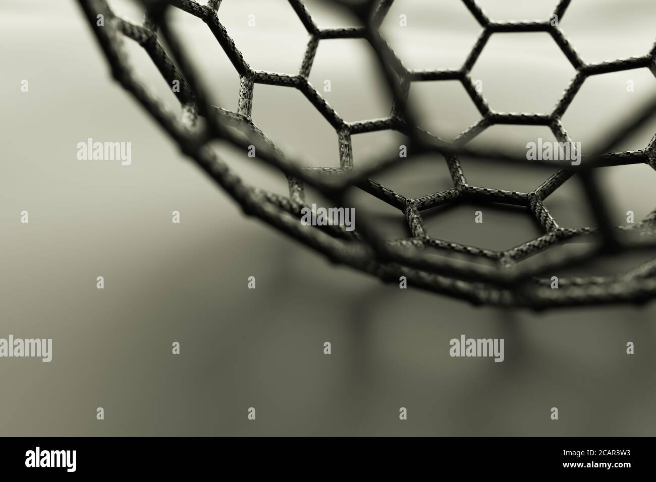3D-Rendering eines Details der Fullerene-Kugel Stockfoto
