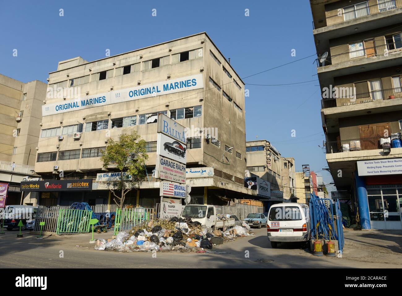 LIBANON, Beirut, für 3 Wochen wird der Abfall nicht gesammelt / LIBANON, Beirut, seit 3 Monaten wird der Müll nicht abgefangen Stockfoto