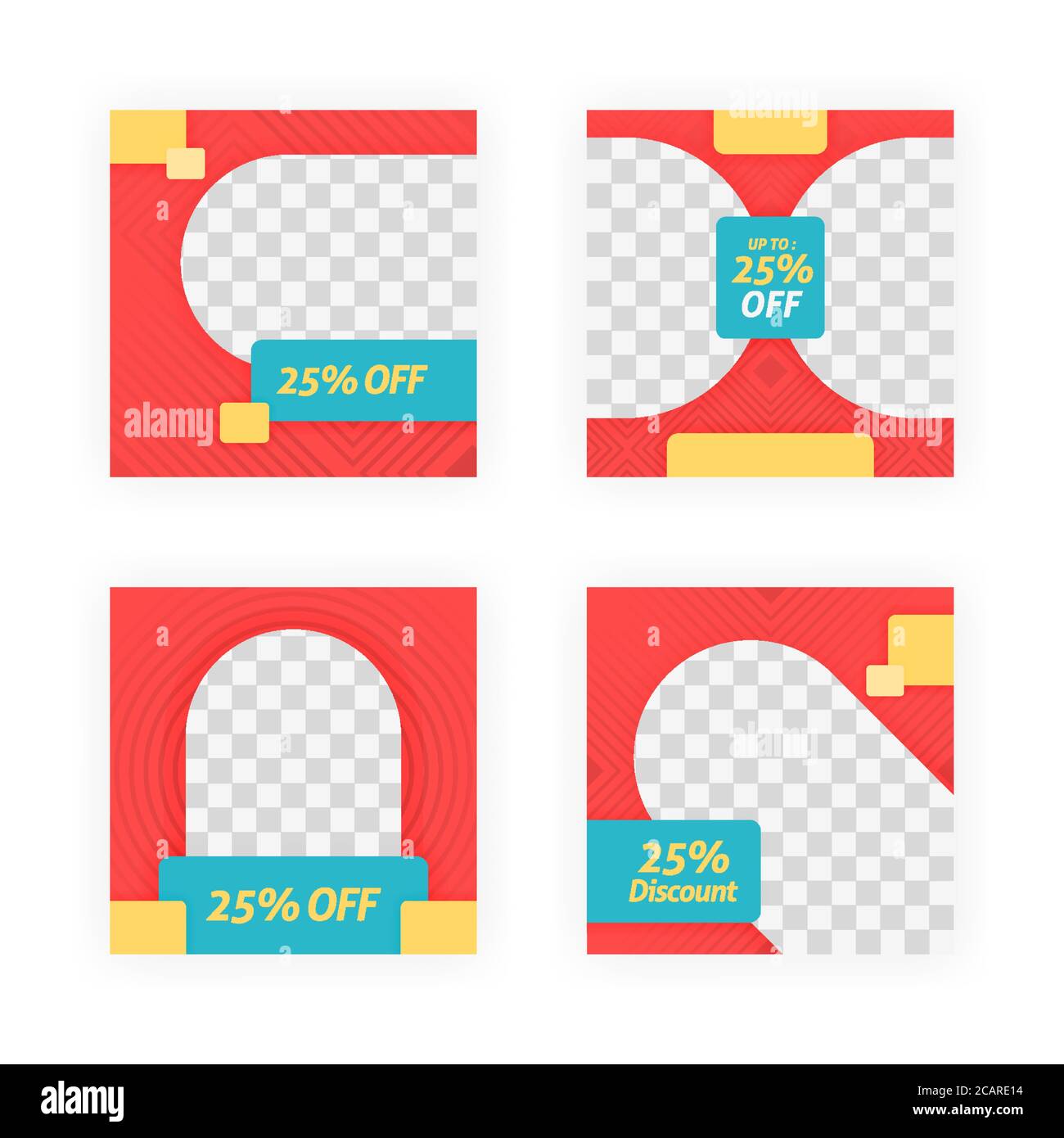 Social-Media-Post-Vorlagen für Rabatte, Verkäufe und Angebote. Online-Medien-Content-Aktionen und Marketing-Element. Quadratische Foto-Vorlage für Online-ein Stock Vektor