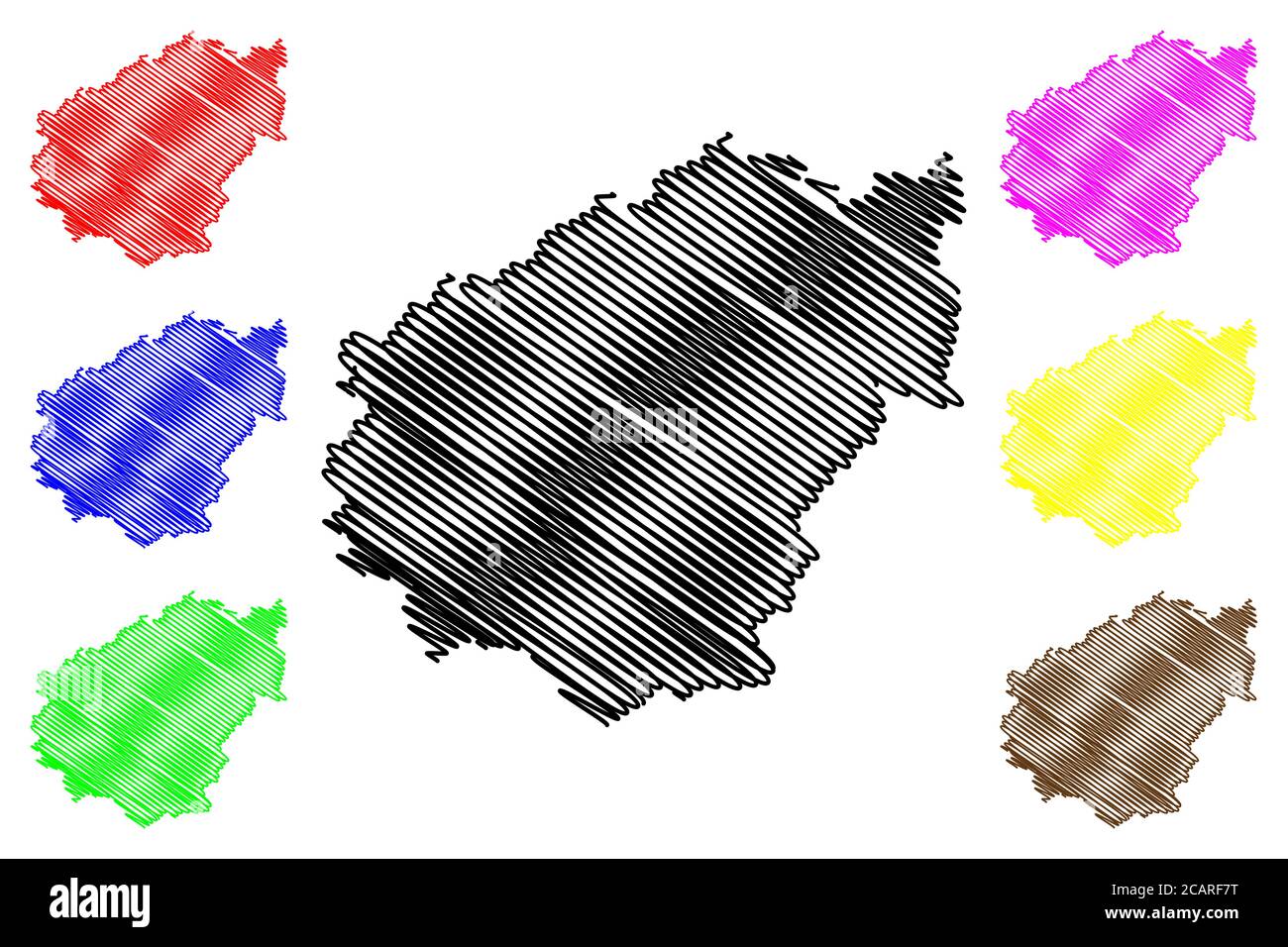 Departamento Correze (Frankreich, Frankreich, Frankreich, Region Nouvelle-Aquitaine) Karte Vektorgrafik, Skizze Correze Karte Stock Vektor