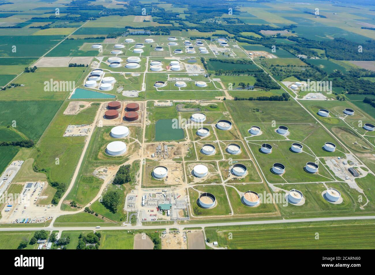 Luftbild der Öllageranlage in Patoka, Illinois Stockfotografie Alamy