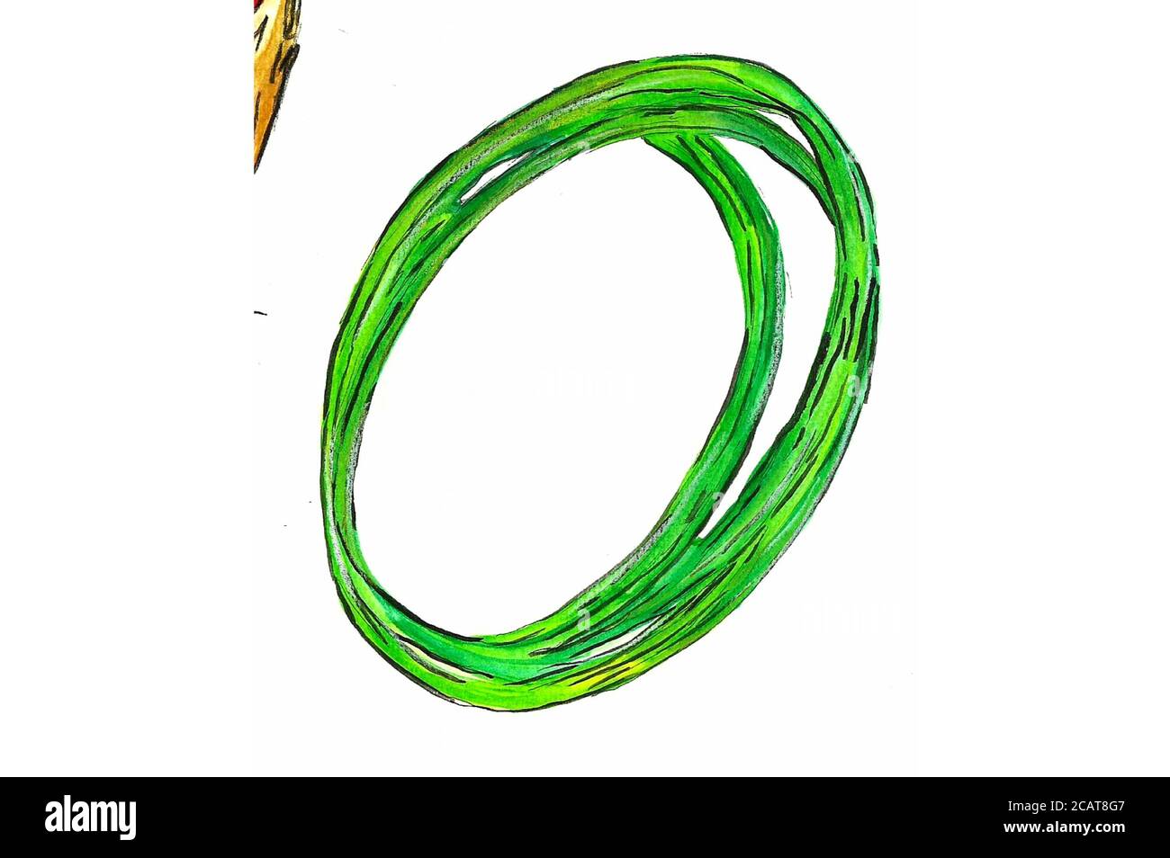 Grünes Verdrehtes Band, Abstrakter Wirbel, Fließende Form Stockfoto