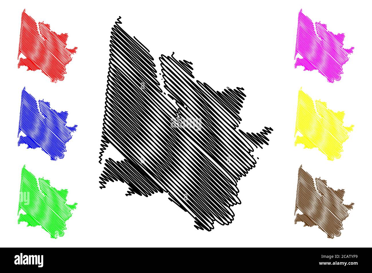Departement Gironde (Frankreich, Frankreich, Frankreich, Region Nouvelle-Aquitaine) Karte Vektorgrafik, Skizze Gironda Karte Stock Vektor