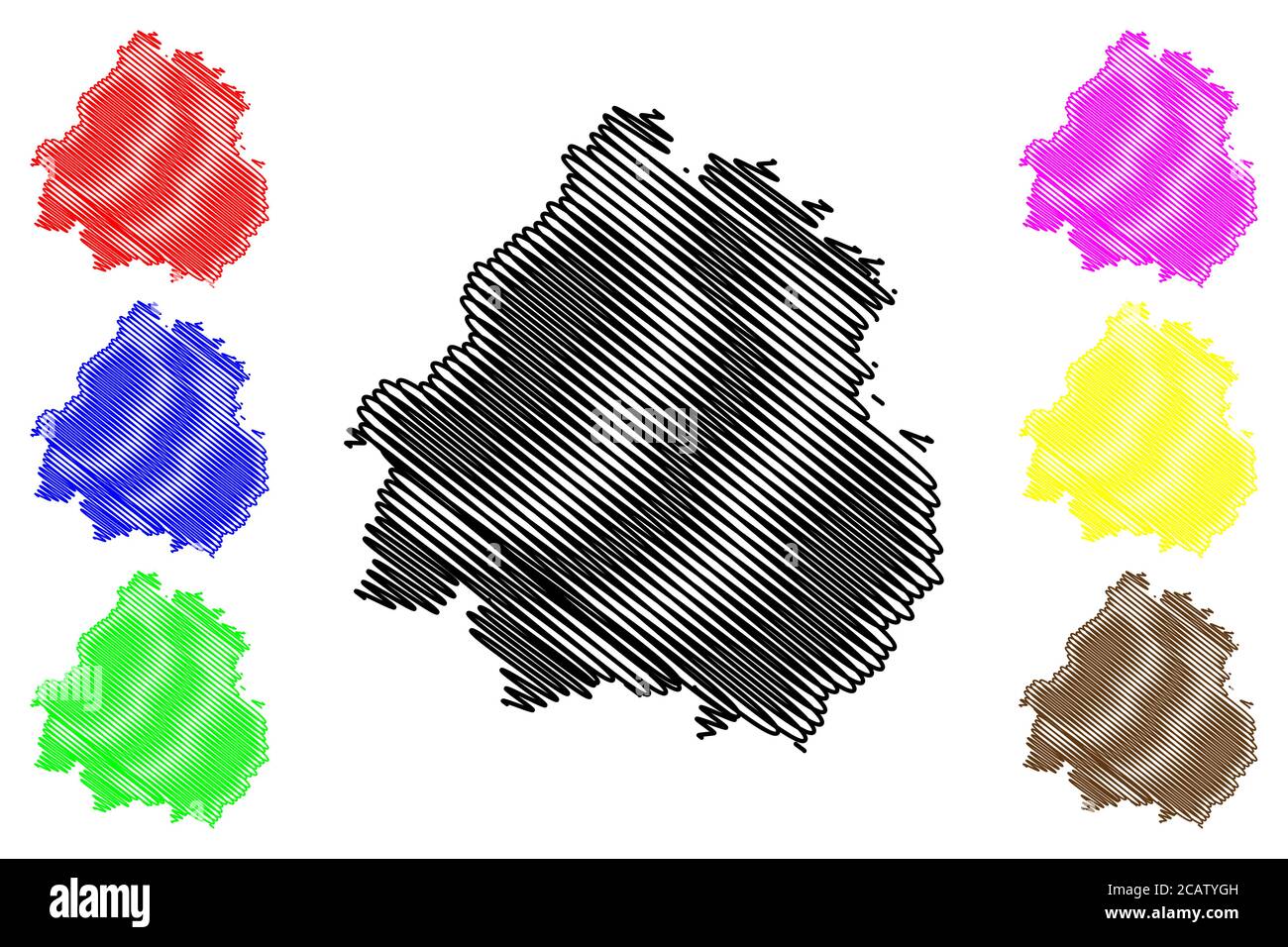 Departamento Dordogne (Frankreich, Frankreich, Frankreich, Region Nouvelle-Aquitaine) Karte Vektorgrafik, Skizze Dordogne Karte Stock Vektor