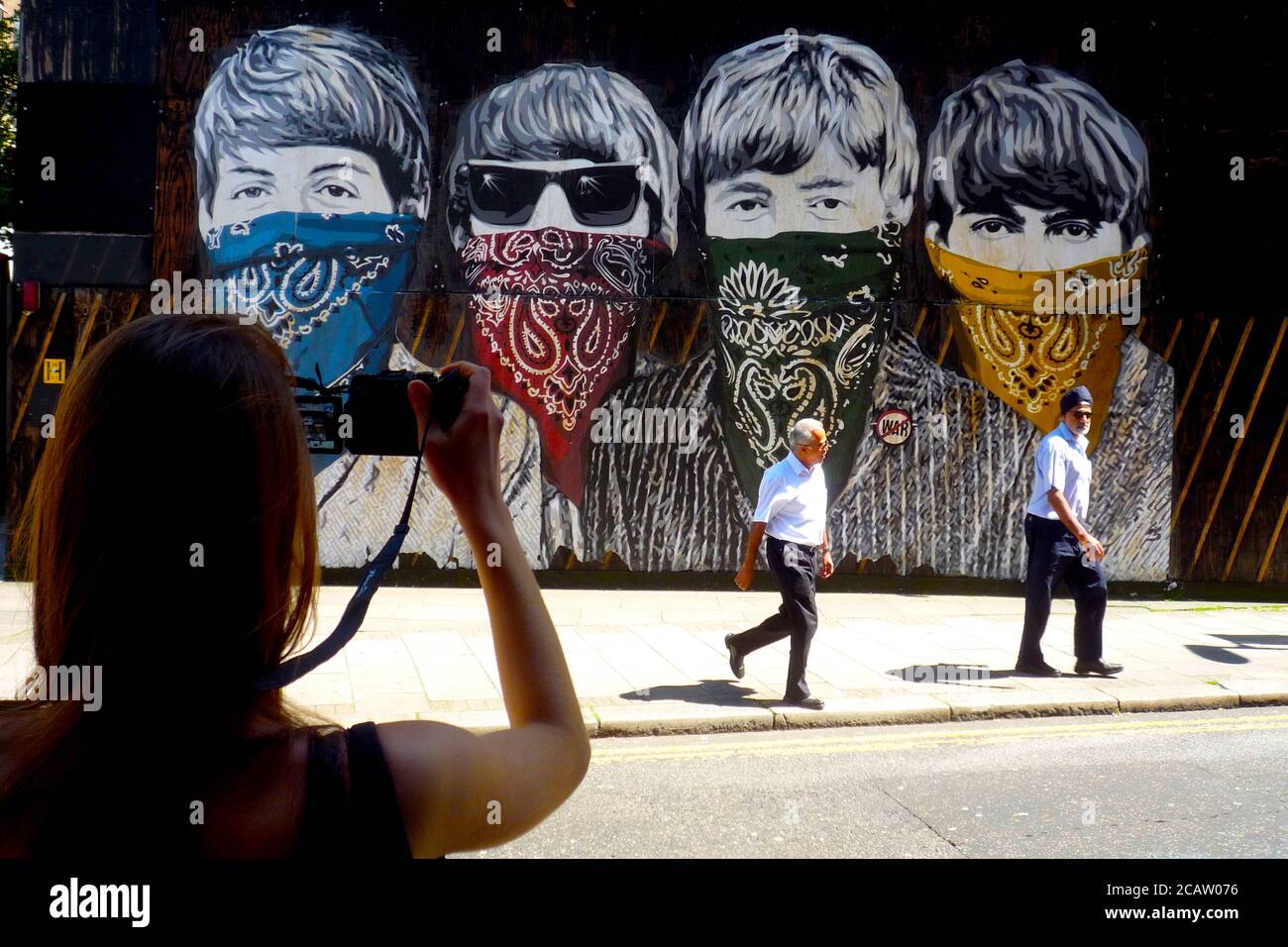 Street Art der Beatles. High holborn London Großbritannien. Stockfoto