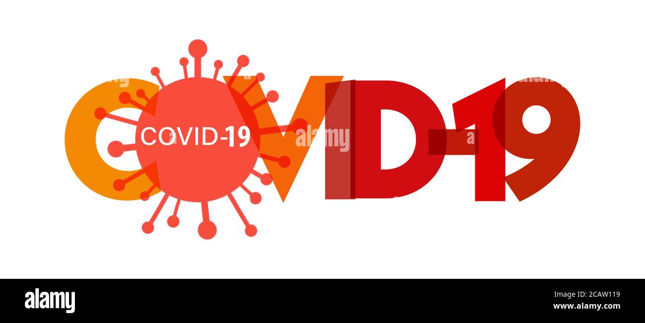 COVID-19. Ein Banner mit dem Symbol des Coronavirus. Vektorgrafik isoliert auf weißem Hintergrund Stock Vektor