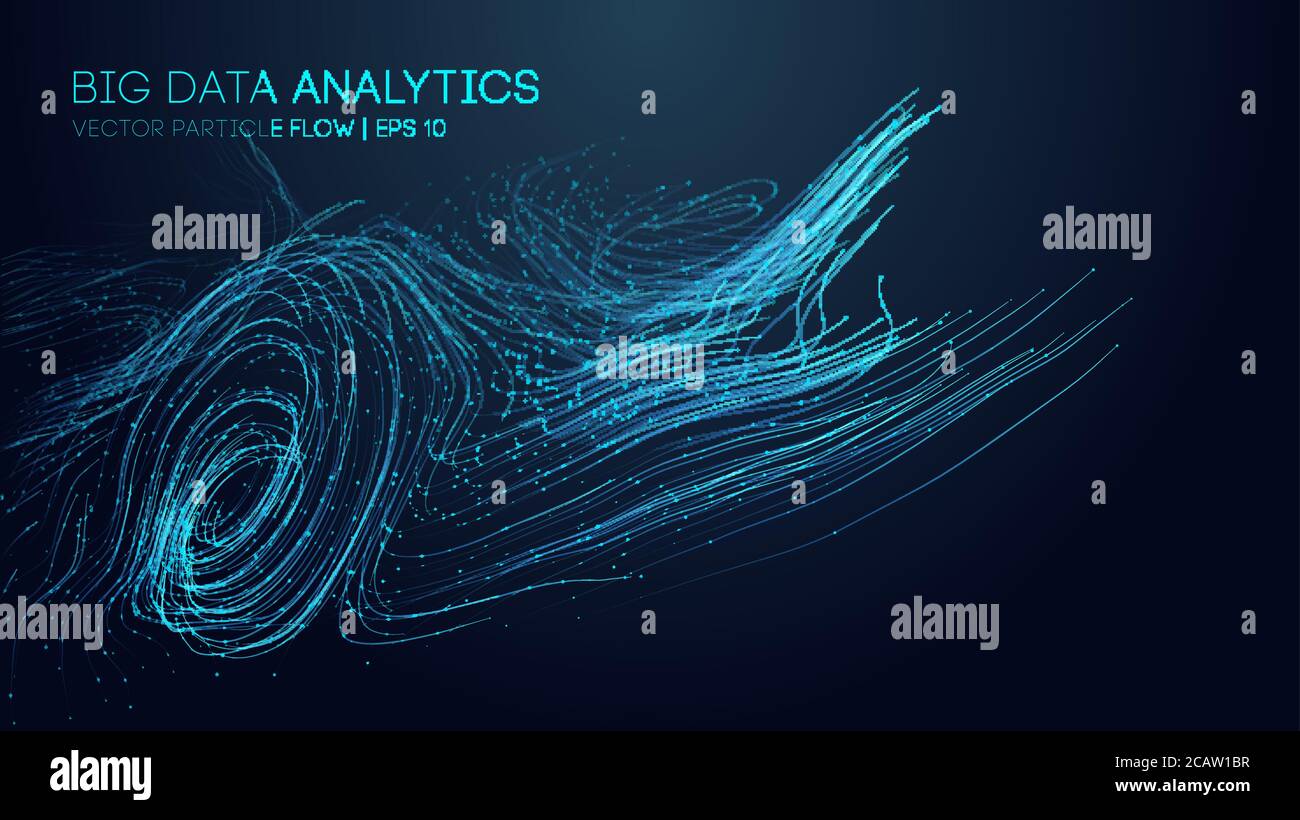 Musik abstrakter Hintergrund blau. Data Technology abstrakt futuristische Illustration. Big-Data-Visualisierung. EPS 10. Stock Vektor