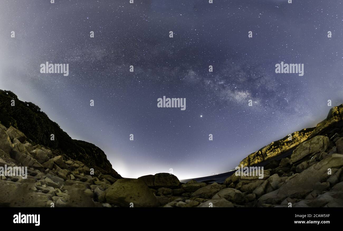 Low-Angle-Aufnahme des Sternenhimmels Stockfoto