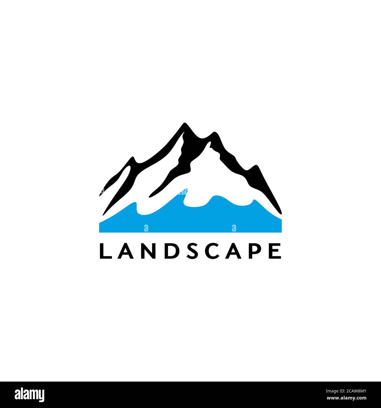 Vorlage Für Das Logo „Berge“. Natur und Wald Vektor-Design. Abbildung Im Querformat Stock Vektor