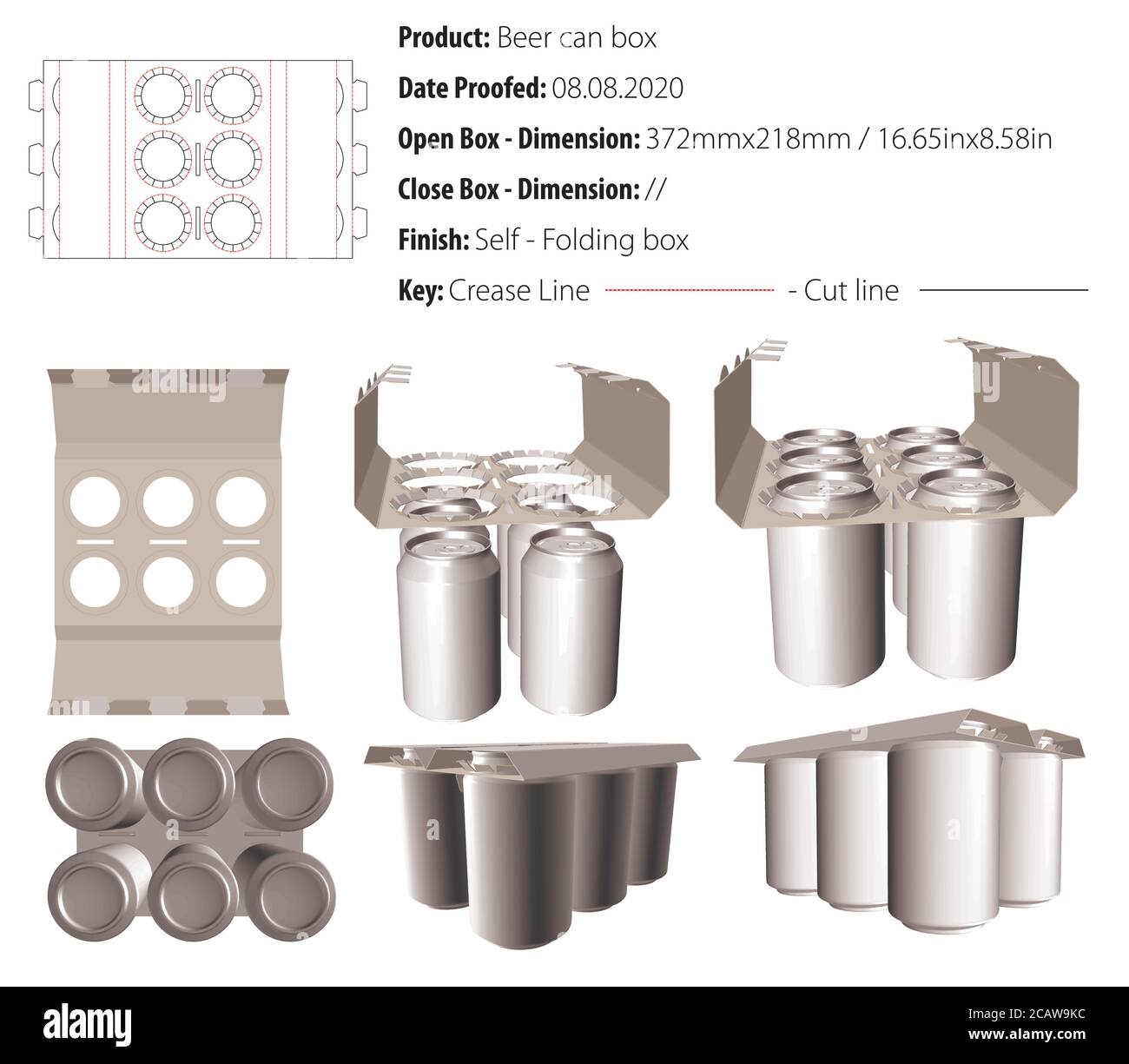 Bier Dose Box Verpackung Design Vorlage selflock die cut - Vektor Stock Vektor