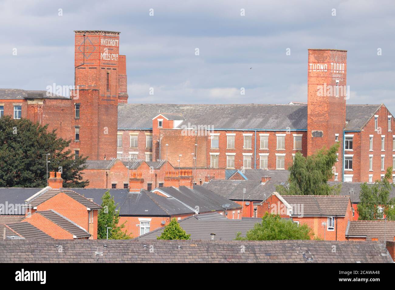 Tudno Mill & Ryecroft Mill in Ashton Under Lyne ist die Heimat des Hill Biscuits Manufacturer & Ryecroft Foods. Stockfoto