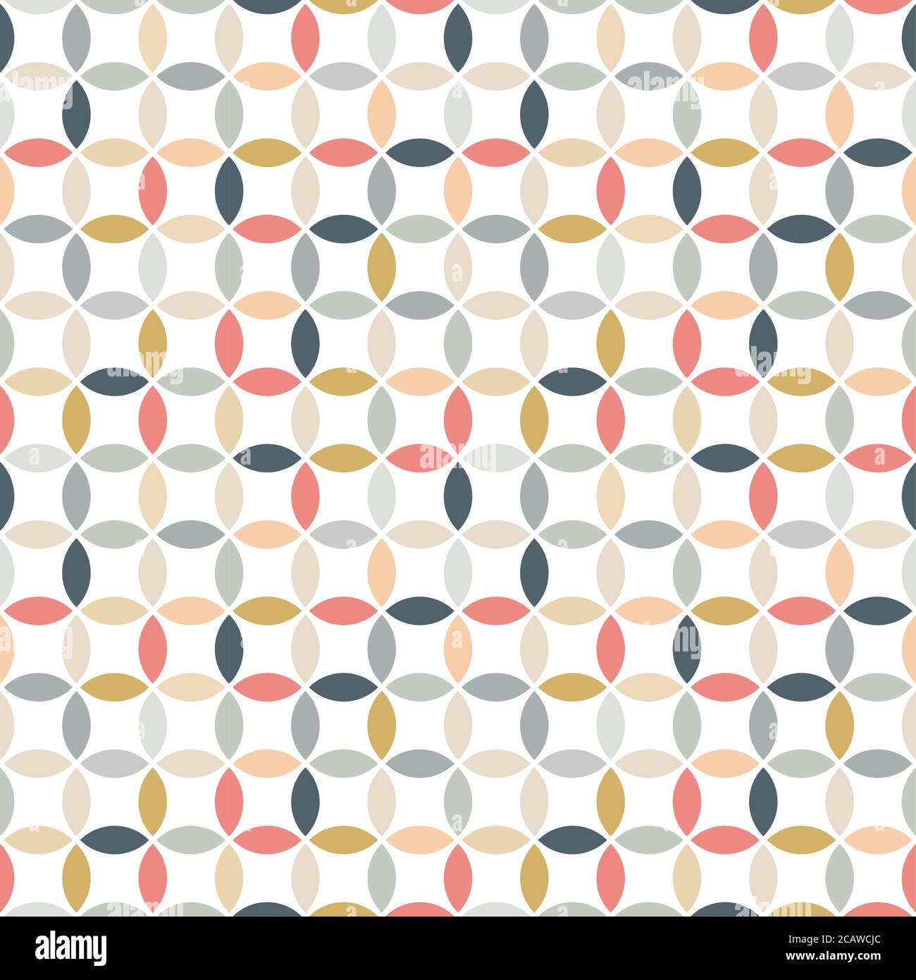 Kreis nahtlose Muster in Farbe. Bunte Vektor geometrische Muster Kreise für Druck, Hintergrund, Stoff. Stock Vektor