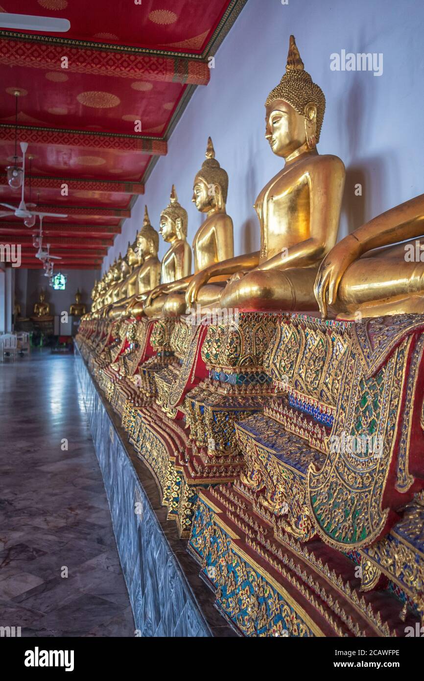 Golden Buddhas Wat Pho, Bangkok, Thailand Stockfoto