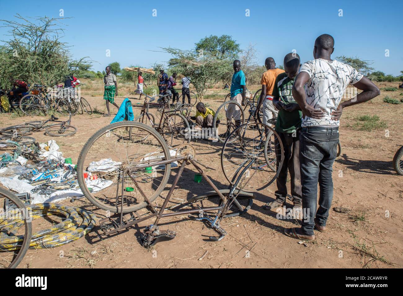 Ländlicher Markt im Bezirk Moroto, Uganda Stockfoto