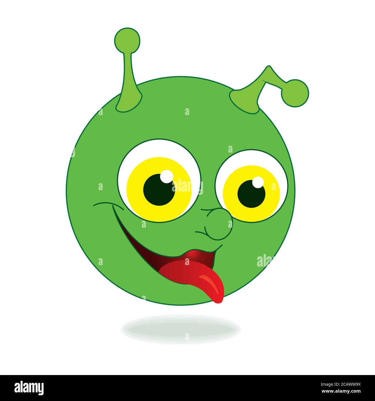 Nette Alien, Kopf lustige Charakter flache Illustration. Alien Face Symbole. Stock Vektor