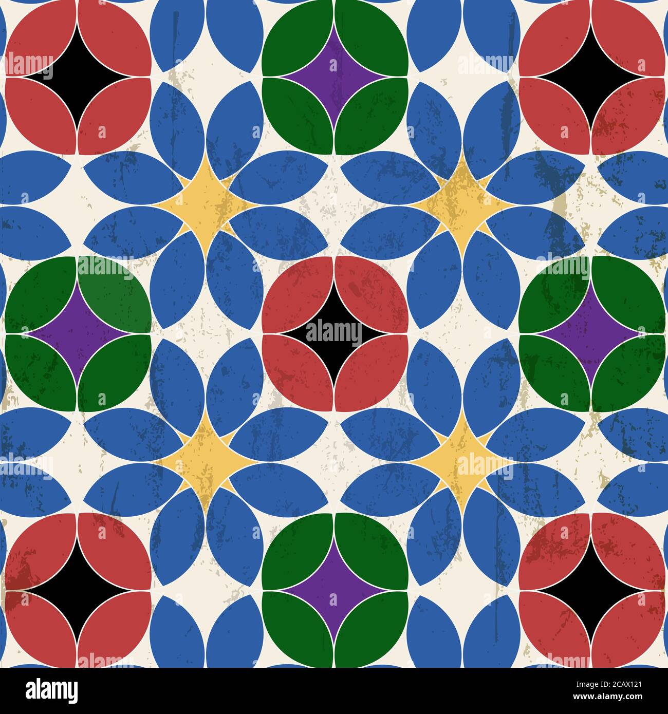 Nahtlose Kreis Muster Hintergrund, Retro / Vintage-Stil, Mosaik Stock Vektor