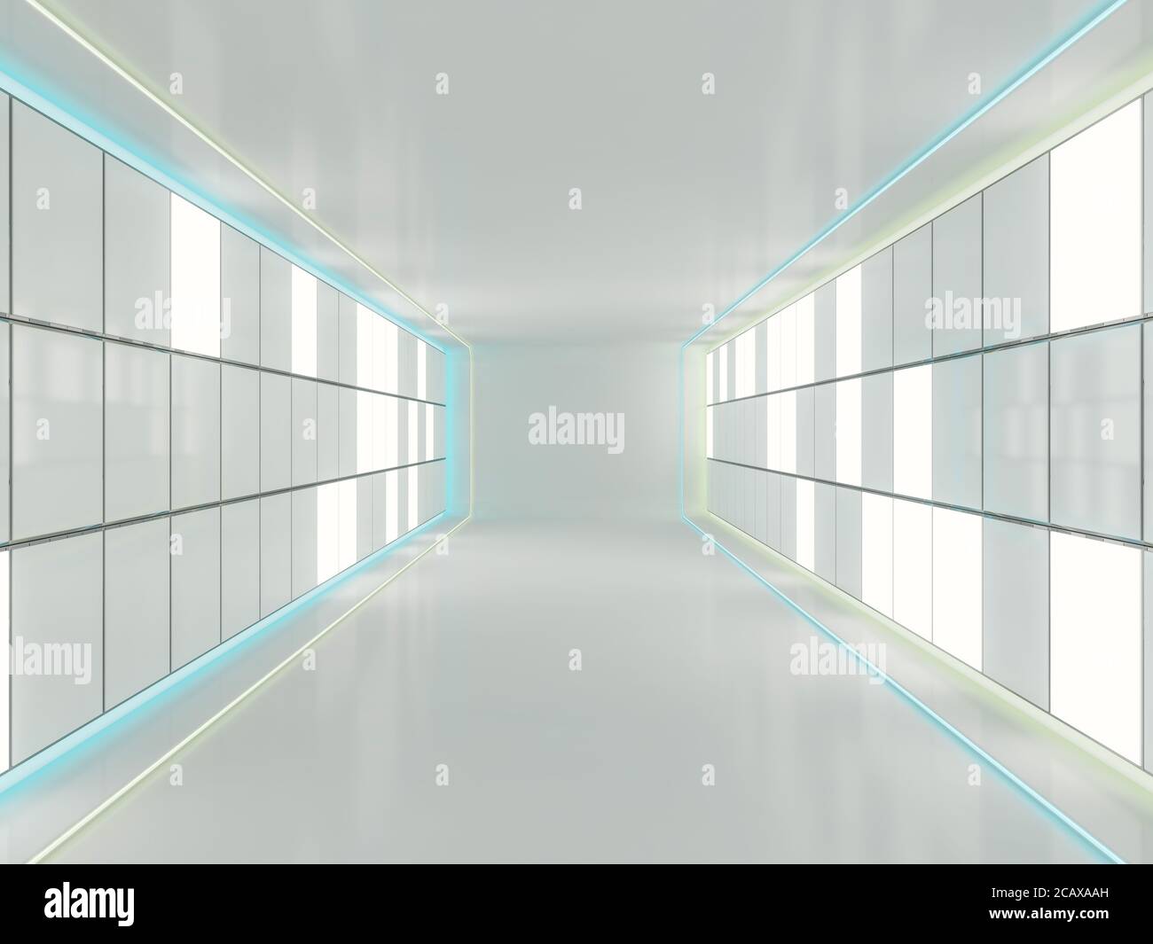 Abstrakte moderne Architektur Hintergrund, leeren Raum. 3D-Rendering Stockfoto