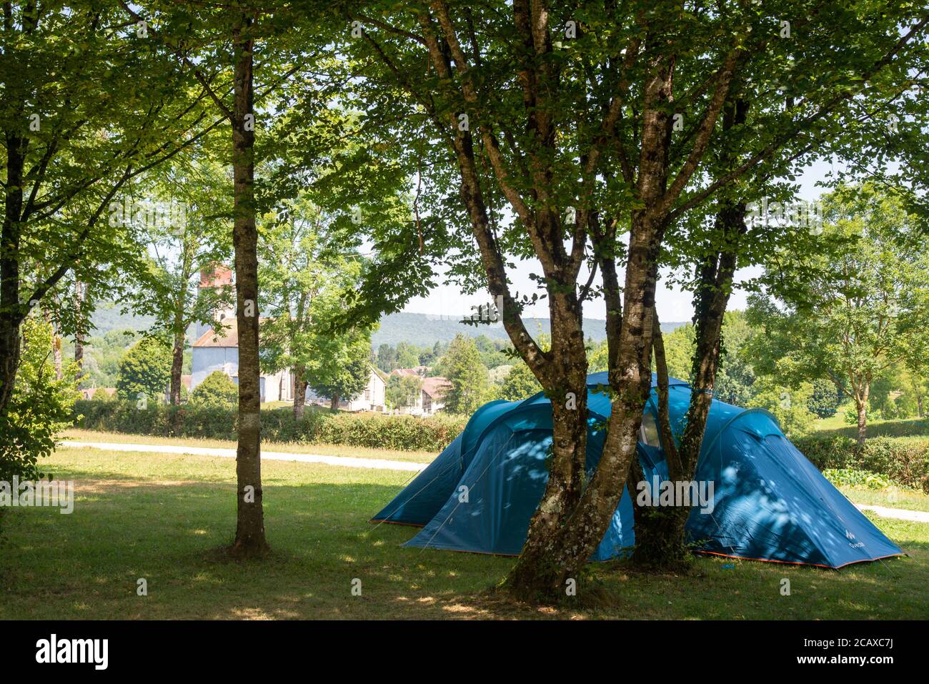 Camping du Git in Monnet la Ville, Jura, Frankreich Stockfoto