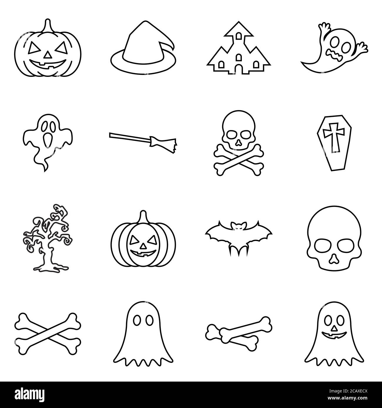 Linie Symbol Satz Zeichen Symbol halloween. vektor-Illustration. Stock Vektor