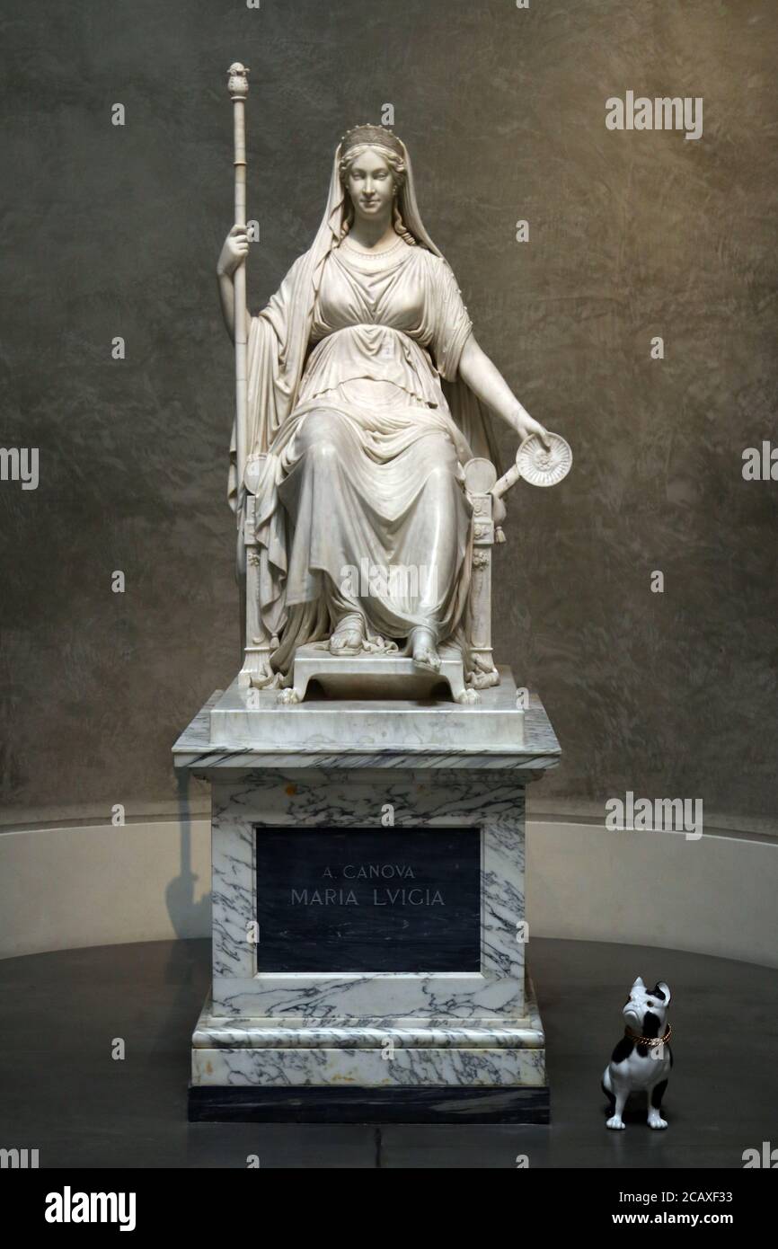 Parma, Italien - 4. August Jahr 2020 - das Bürgermuseum, Statue der Maria Luigia Herzogin von Parma von Antonio Canova Stockfoto
