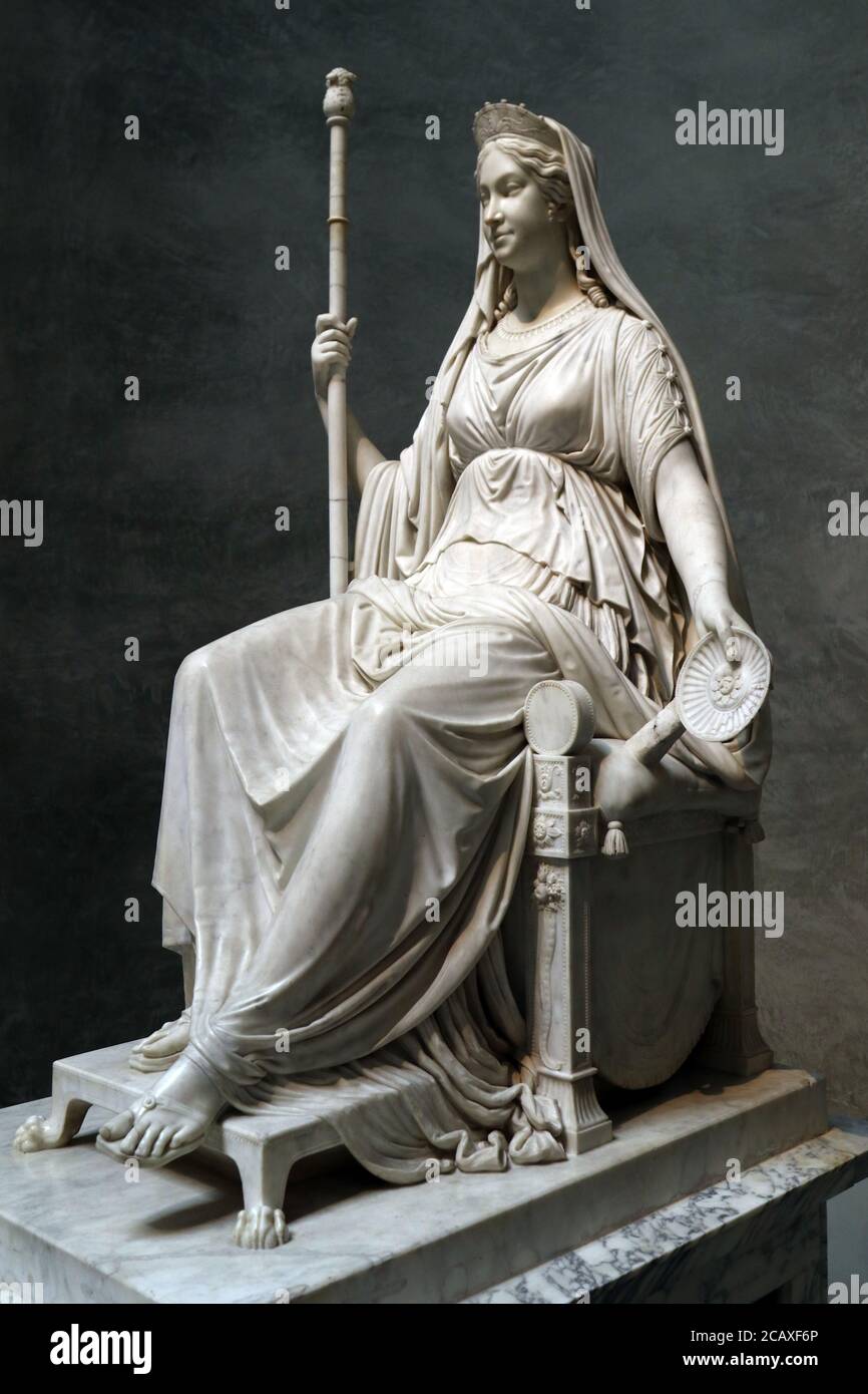 Parma, Italien - 4. August Jahr 2020 - das Bürgermuseum, Statue der Maria Luigia Herzogin von Parma von Antonio Canova Stockfoto
