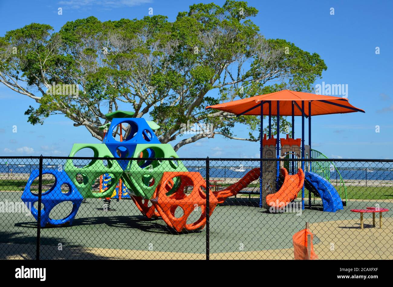 Brandneuer Spielplatz im Gilchrist Park, Punta Gorda, FL USA Stockfoto