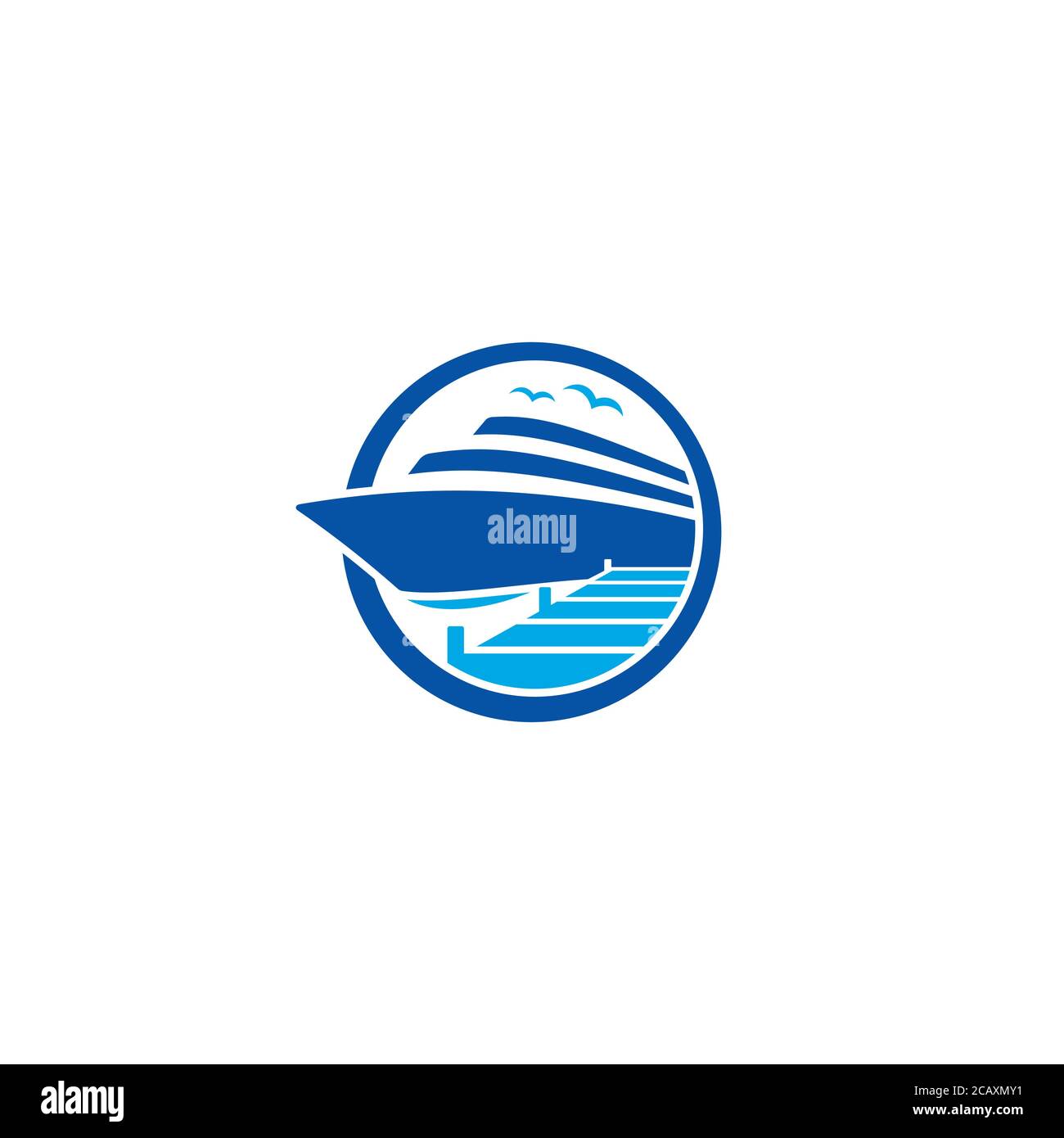 Yacht und Dock Logo / Icon Design Stock Vektor