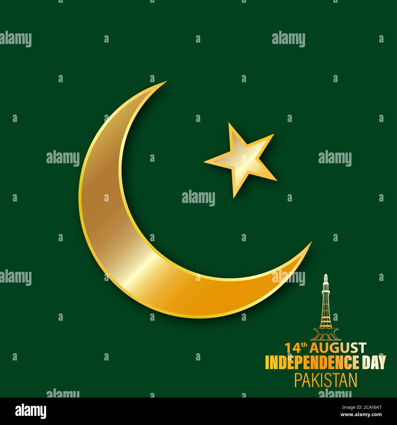 Vektor-Illustration von Pakistan Unabhängigkeitstag 14. August. Winkender Stoff der Pakistan-Flagge, minimalistisches Design. Stock Vektor