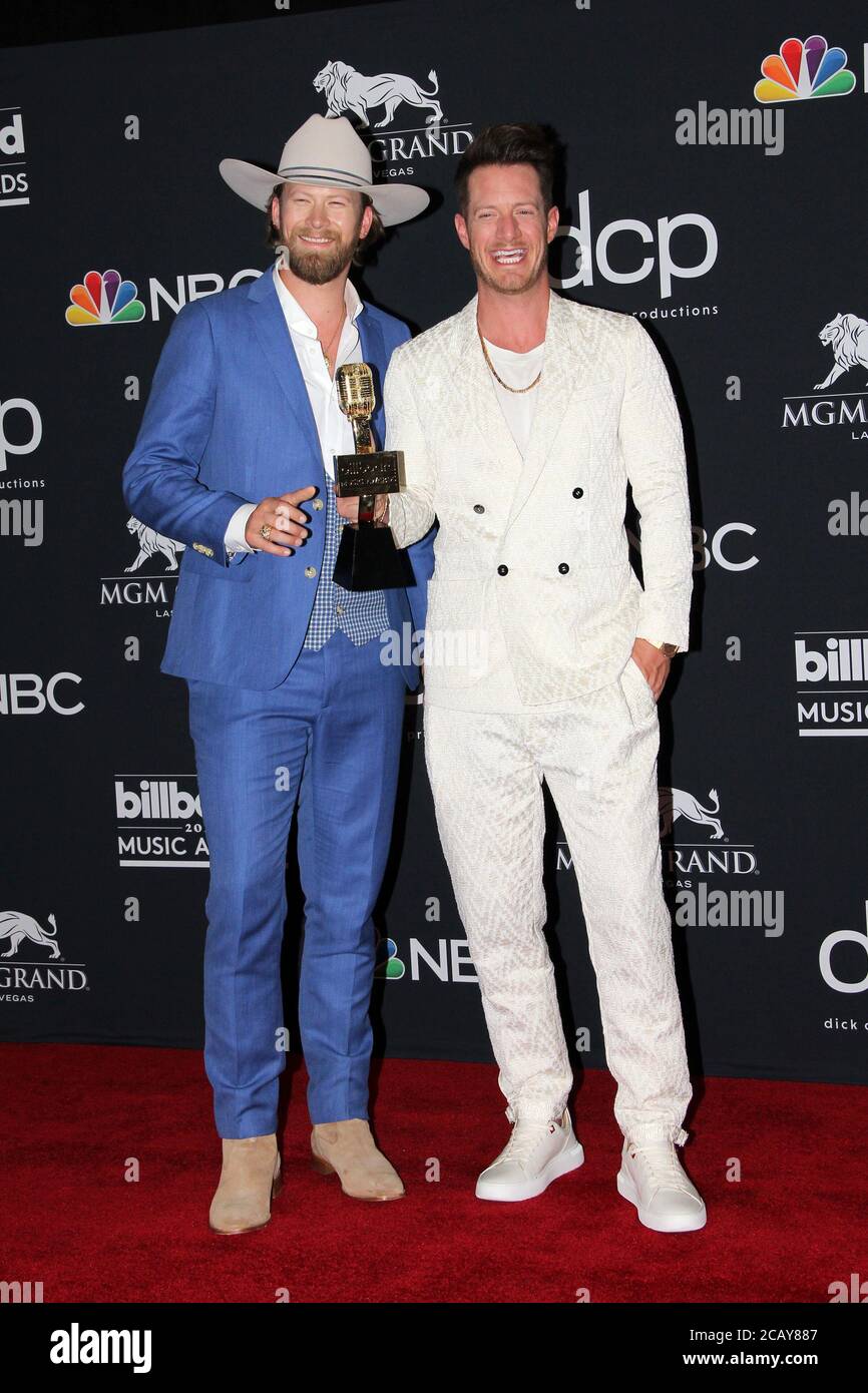LAS VEGAS - 1. MAI: Brian Kelley, Tyler Hubbard, Florida Georgia Line bei den Billboard Music Awards 2019 in der MGM Grand Garden Arena am 1. Mai 2019 in Las Vegas, NV Stockfoto