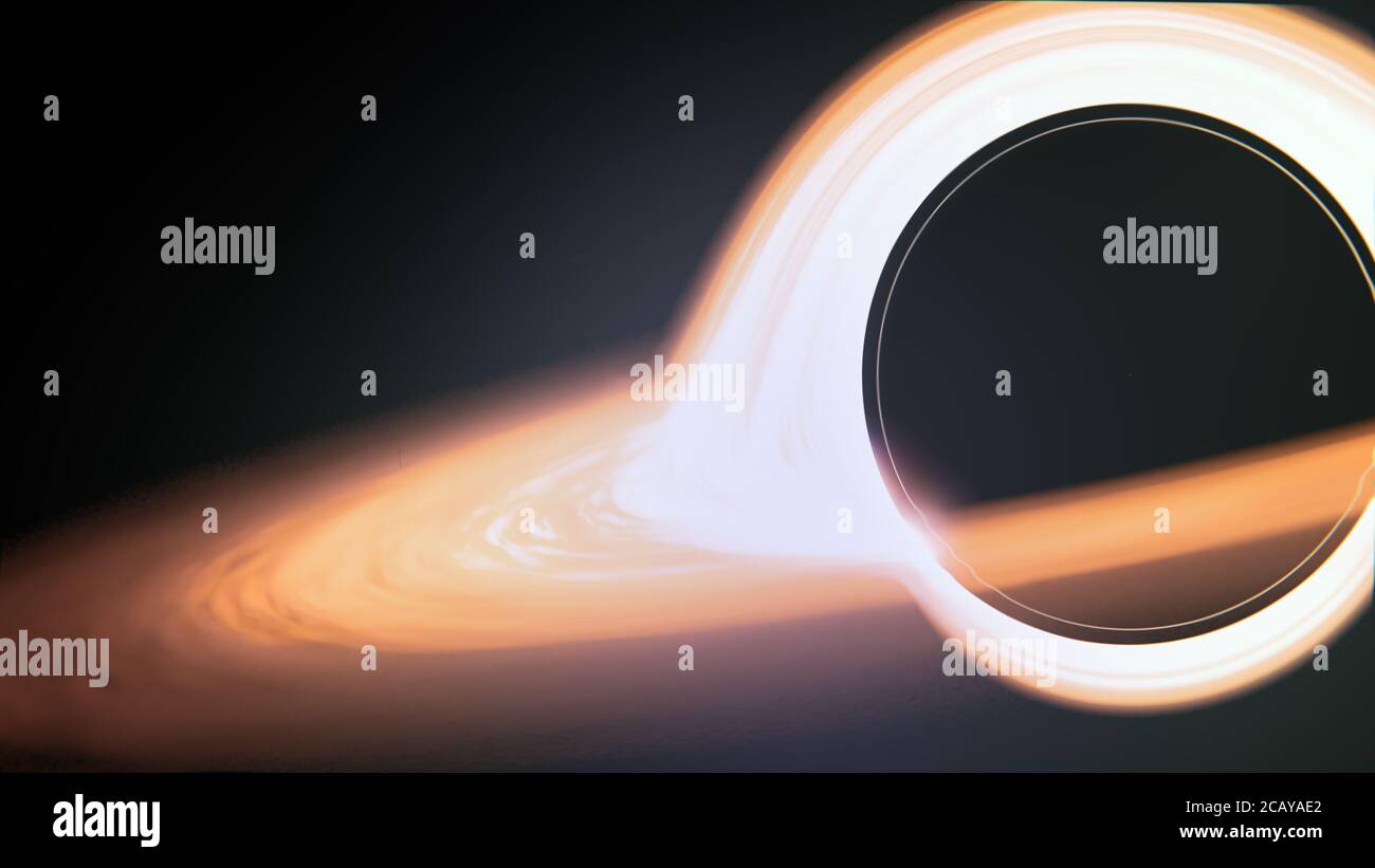 Black Hole in Space Closeup - 3D Illustration Stockfoto