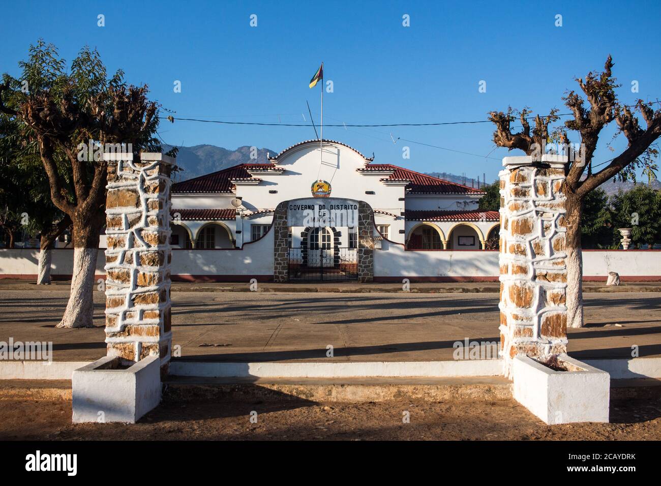 Rathaus von Manica, nahe der mosambikanischen Grenze zu Simbabwe Stockfoto