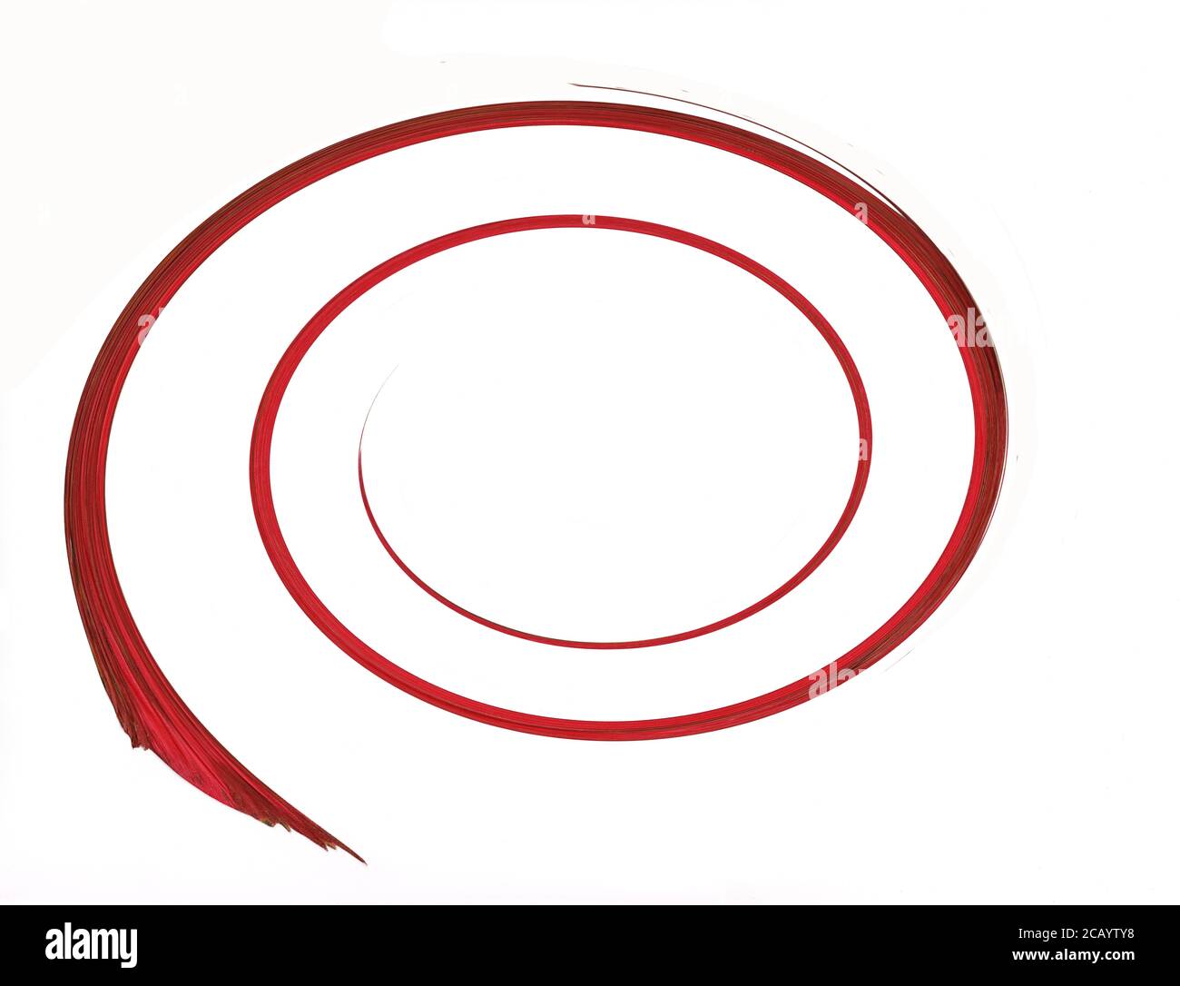 Abstrakte rote Spirale Pinselstrich auf weißem Hintergrund, Tapete, leere Bereich für Text hinzugefügt, kopieren Stockfoto