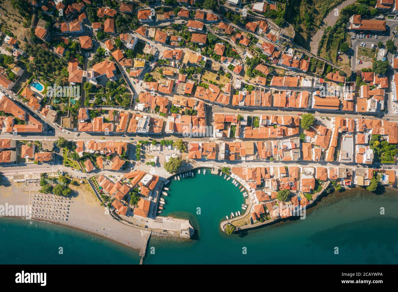 Nafpaktos an der Nordküste des Golfs von Korinth, Griechenland Stockfoto